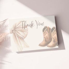 Darstellung von Beige-Stiefeln oder Bows-Aquarelle Dankeskarte