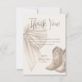 Darstellung von Beige-Stiefeln oder Bows-Aquarelle Dankeskarte (Vorderseite)