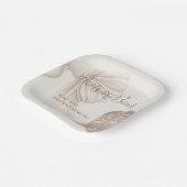 Darstellung von Beige-Stiefeln oder Bows-Aquarelle Pappteller (Gewinkelt)