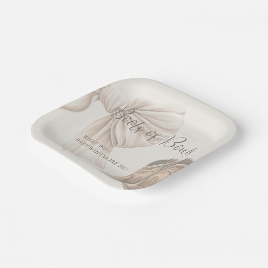 Darstellung von Beige-Stiefeln oder Bows-Aquarelle Pappteller (Gewinkelt)