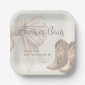 Darstellung von Beige-Stiefeln oder Bows-Aquarelle Pappteller (Vorderseite)