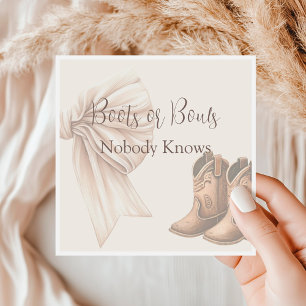 Darstellung von Beige-Stiefeln oder Bows-Aquarelle Serviette