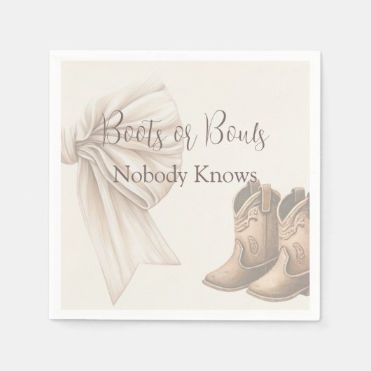 Darstellung von Beige-Stiefeln oder Bows-Aquarelle Serviette (Vorderseite)