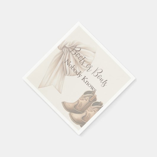 Darstellung von Beige-Stiefeln oder Bows-Aquarelle Serviette (Ecke)