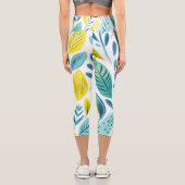 Darstellung von Blattformen und -farben Capri Leggings (Rückseite)