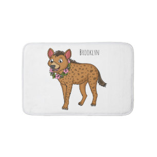 Darstellung von Cartoon in Hyena und Blume Badematte