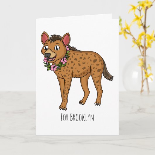 Darstellung von Cartoon in Hyena und Blume Karte (Gelbe Blume)