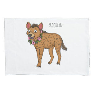 Darstellung von Cartoon in Hyena und Blume Kissenbezug