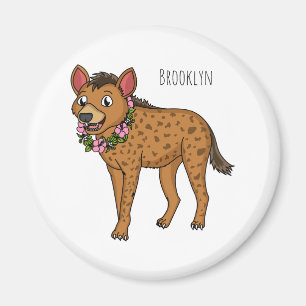Darstellung von Cartoon in Hyena und Blume Magnet