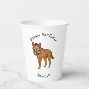 Darstellung von Cartoon in Hyena und Blume Pappbecher