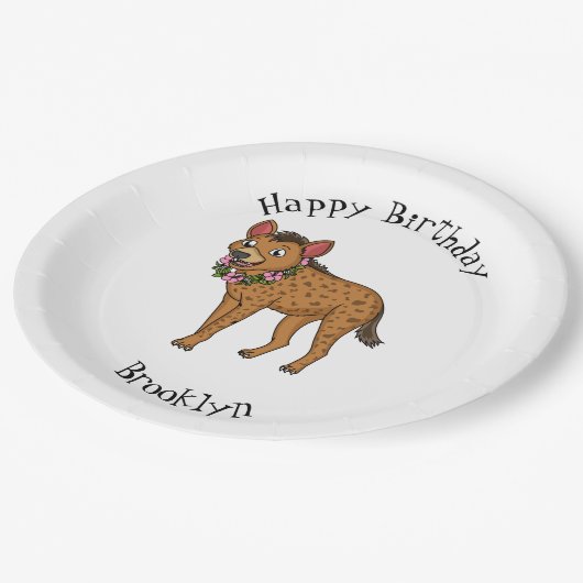 Darstellung von Cartoon in Hyena und Blume Pappteller (Schrägansicht)