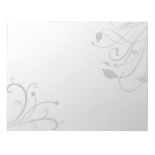 Darstellung von eleganten Blumenformen - Notepad Notizblock