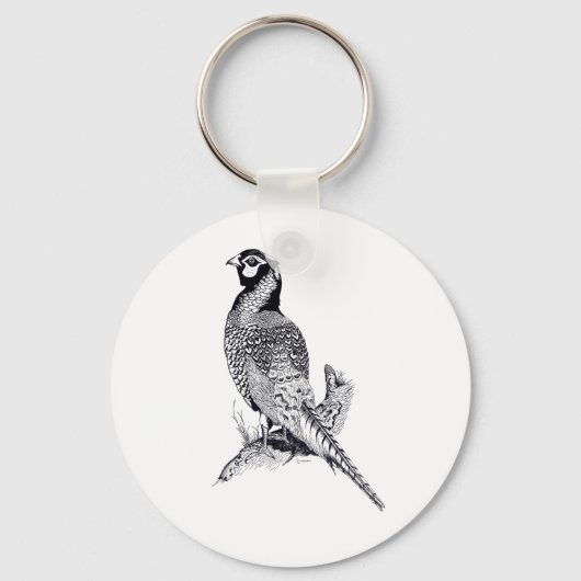 Darstellung von Fasan auf Tastenanschlag Schlüsselanhänger (Vorderseite)