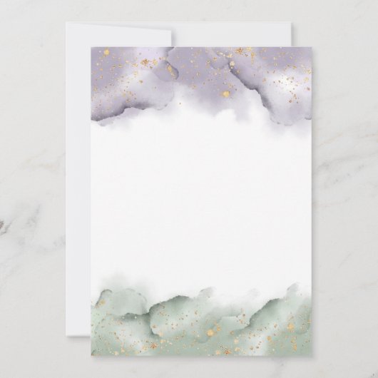 Darstellung von Geschlecht und Lavendel Einladung (Rückseite)