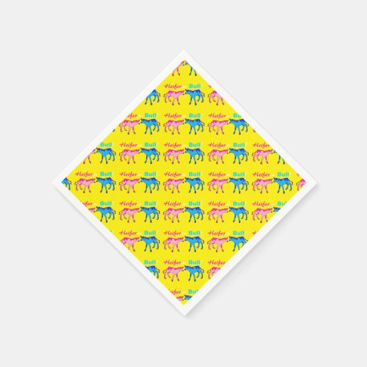 Darstellung von Geschlechtern im Heifer- oder Bull Serviette (Ecke)