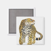 Darstellung von Jaguar mit Kopf in Profil Magnet (Vorderseite/Rückseite)