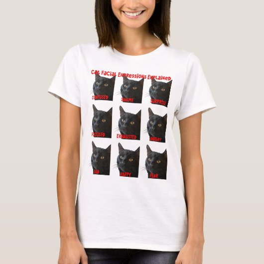 Darstellung von Katzen-Gesichtsausdrücken erklärt T-Shirt (Vorderseite)