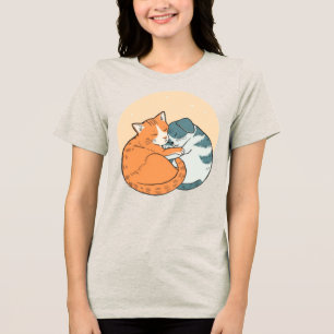 Darstellung von Katzen- und Hundeschuggungs-Süße T Tri-Blend Shirt