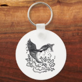 Darstellung von Kingfisher auf Knopfschlüsselring Schlüsselanhänger (Vorderseite)