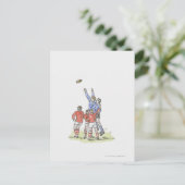 Darstellung von Männern, die Rugby-Springen in der Postkarte (Stehend Vorderseite)