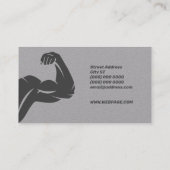 Darstellung von Muskelflex-Armbiceps Visitenkarte (Rückseite)