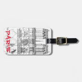 Darstellung von Notre Dame de Paris Gepäckanhänger (Vorderseite horizontal)