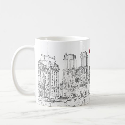 Darstellung von Notre Dame de Paris Kaffeetasse (Links)
