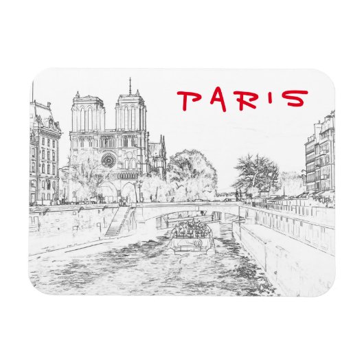 Darstellung von Notre Dame de Paris Magnet (Horizontal)