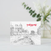 Darstellung von Notre Dame de Paris Postkarte (Stehend Vorderseite)
