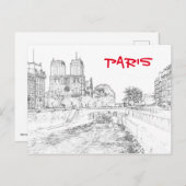 Darstellung von Notre Dame de Paris Postkarte (Vorne/Hinten)