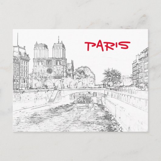 Darstellung von Notre Dame de Paris Postkarte (Vorderseite)