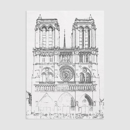 Darstellung von Notre Dame de Paris Seidenpapier