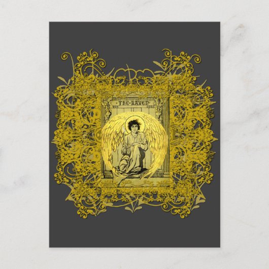 Darstellung von Poes RAVEN durch Gustave Dore Postkarte (Vorderseite)