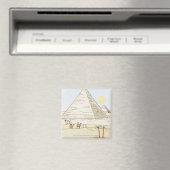 Darstellung von Pyramiden und Männern mit Kameln Magnet (In Situ (Geschirrspüler))