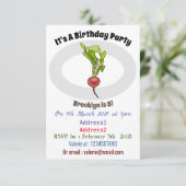 Darstellung von Radieschen-Cartoon Einladung (Stehend Vorderseite)