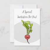 Darstellung von Radieschen-Cartoon Einladung (Rückseite)