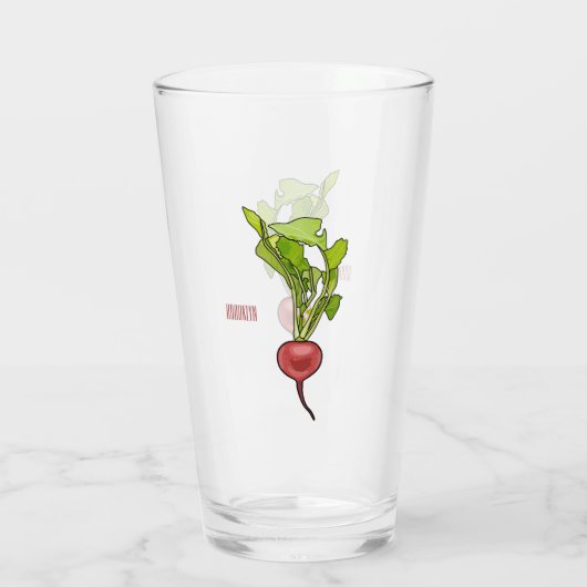 Darstellung von Radieschen-Cartoon Glas (Rückseite)