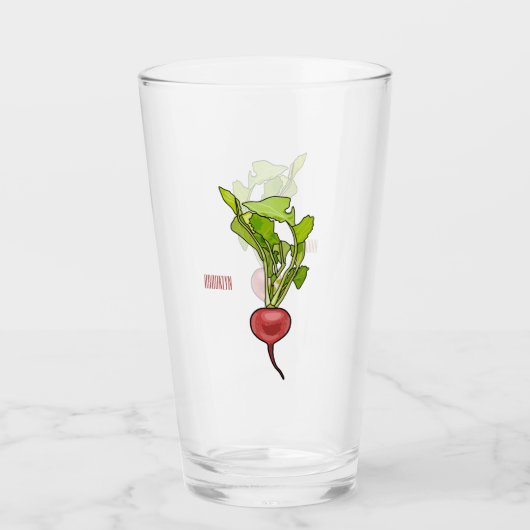 Darstellung von Radieschen-Cartoon Glas (Vorderseite)