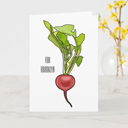 Darstellung von Radieschen-Cartoon Karte (Gelbe Blume)