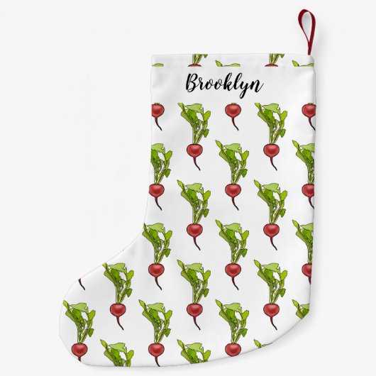 Darstellung von Radieschen-Cartoon Kleiner Weihnachtsstrumpf (Rückseite)