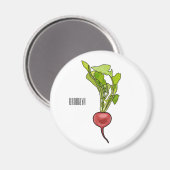 Darstellung von Radieschen-Cartoon Magnet (Vorderseite/Rückseite)