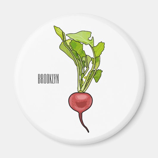 Darstellung von Radieschen-Cartoon Magnet (Vorne)