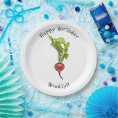 Darstellung von Radieschen-Cartoon Pappteller (Party)