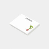 Darstellung von Radieschen-Cartoon Post-it Klebezettel (angewinkelt)
