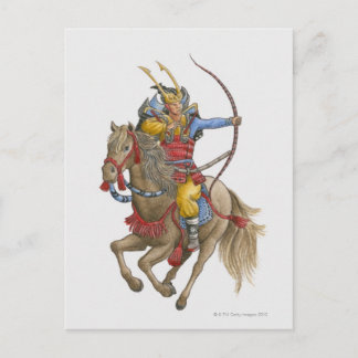 Darstellung von Samurai auf dem Pferderückenbogen Postkarte