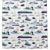 Darstellung von Schiffen und Schiffen nach Muster Duschvorhang (Vorderseite)