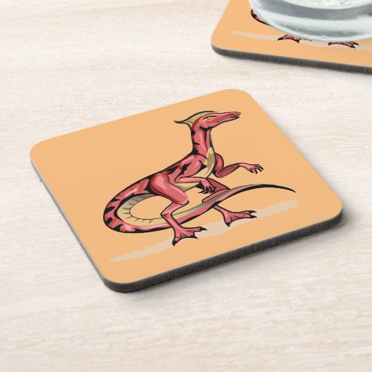 Darstellung von Velociraptor. Getränkeuntersetzer (Linke Seite)