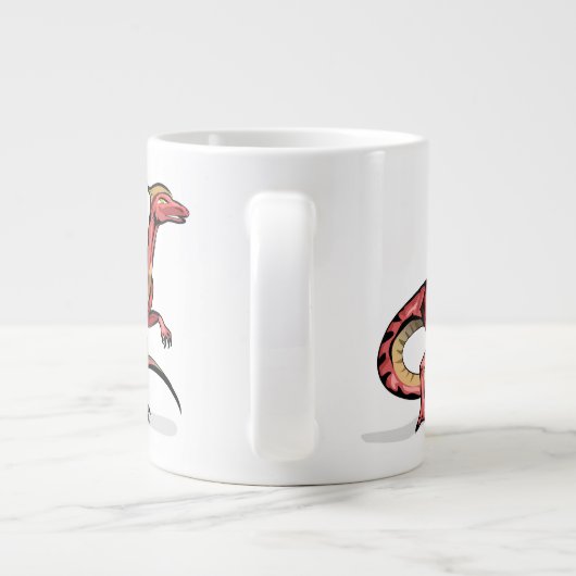 Darstellung von Velociraptor. Jumbo-Tasse (Rückseite)