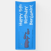 Darstellung von Walen mit niedlicher Wanderung in  Banner (Vertikal)