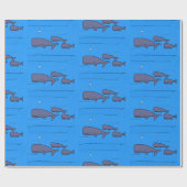 Darstellung von Walen mit niedlicher Wanderung in  Geschenkpapier (Flach)